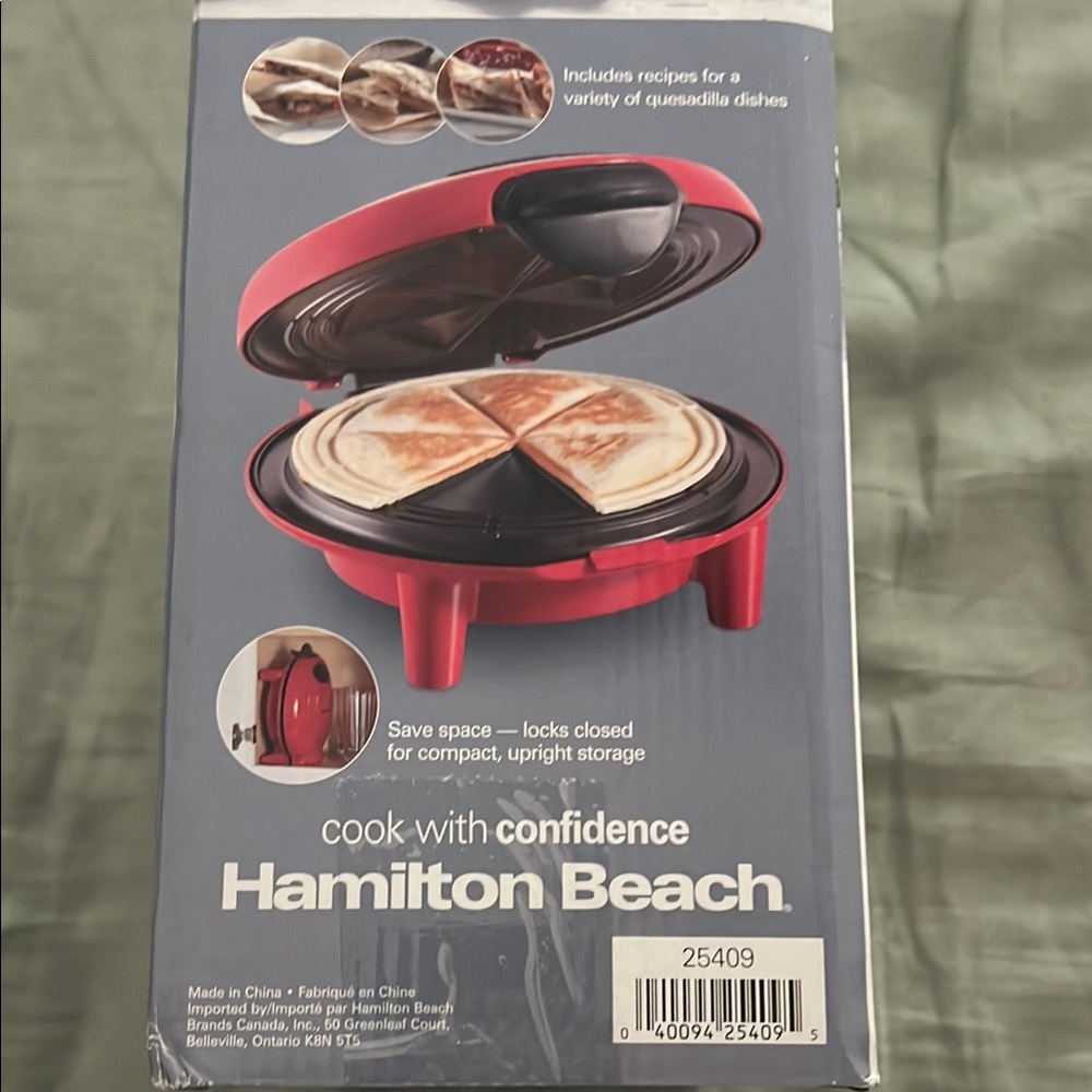 Hamilton Beach Vibrant Red Quesadilla Maker - Picture 3 of 4